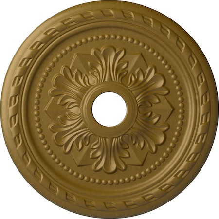 Ekena Millwork Palmetto Ceiling Medallion (Fits Canopies up to 3 5/8"), 23 5/8"OD x 3 5/8"ID x 1 5/8"P, Gold CM23PMGLS
